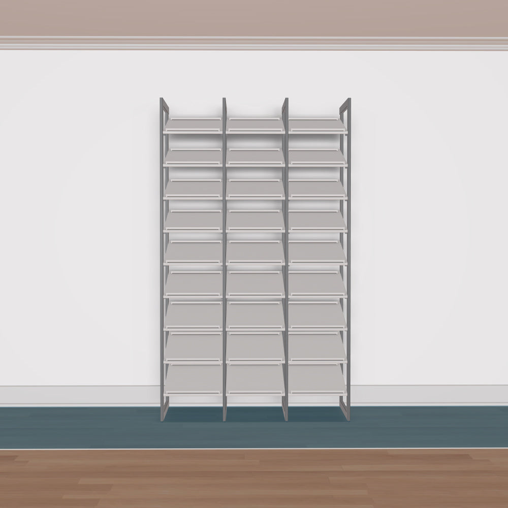 California Closets The Everyday System 48InW x 87inh 54 Pair Shoe Rack Martha Stewart