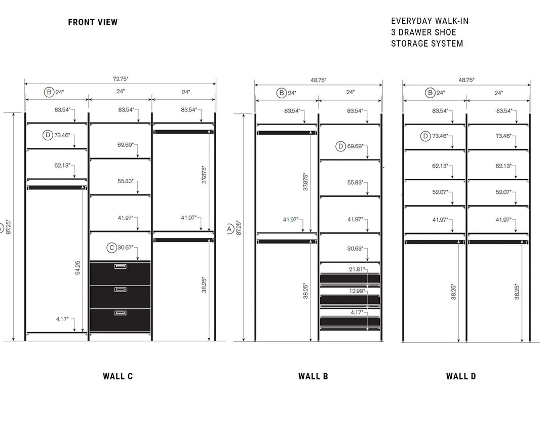 Martha Stewart Hanging, Shoe Storage & 3 Drawer System – California Closets
