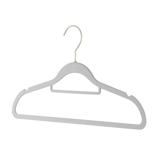 Space Saving Collection Plastic Non-Slip Hangers with Clips for Suit/Coat California Closets Black 50