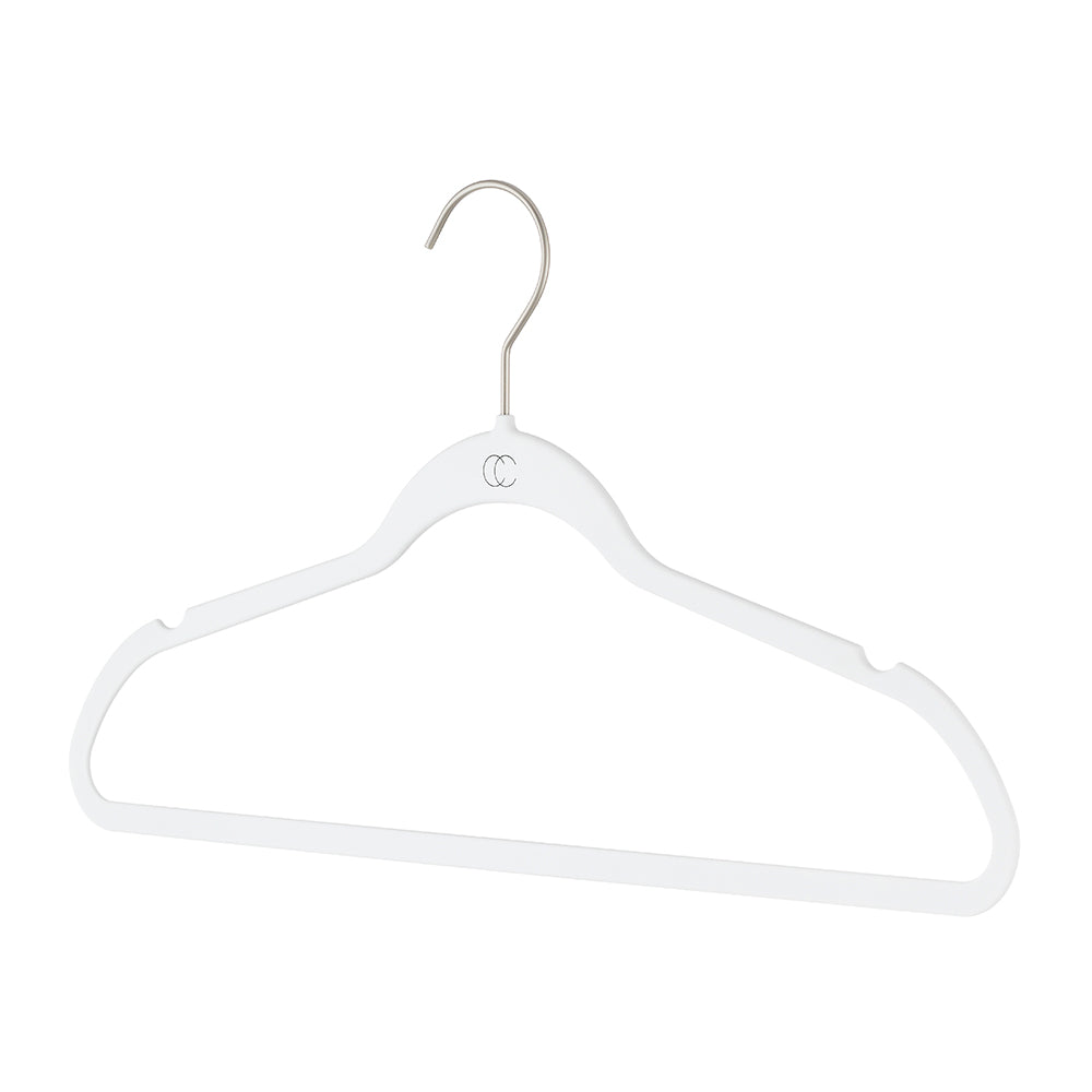 White Velvet Non-Slip Suit Hanger (50-Pack)